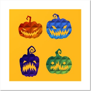 Different Scary Pumpkin Faces Posters and Art